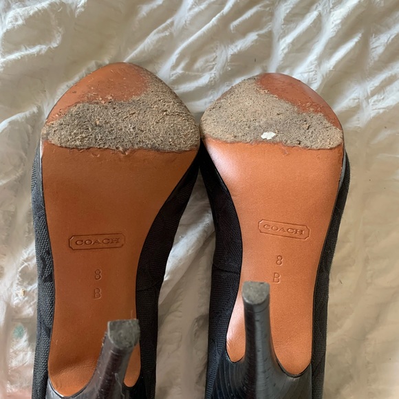 Coach black monogram high heels size 8 - Picture 8 of 16